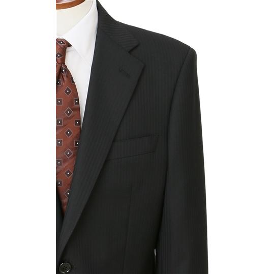 【洋服の青山】スーツ メンズ オールシーズン用 春夏 秋冬用 ブラック系 黒 スタンダードスーツ【CONTROLα】 ウォッシャブル 洗える ストレッチ すぐ乾くの画像