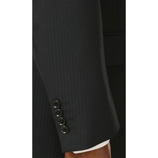 【洋服の青山】スーツ メンズ オールシーズン用 春夏 秋冬用 ブラック系 黒 スタンダードスーツ【CONTROLα】 ウォッシャブル 洗える ストレッチ すぐ乾くの画像