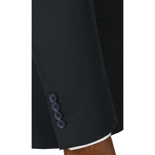 【洋服の青山】【ツーパンツ】スーツ メンズ オールシーズン ネイビー スタイリッシュ 【CONTROLα】ビジネス オフィス 通勤 背広 紳士服 男性 ウォッシャブルの画像