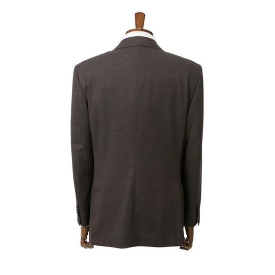 【洋服の青山】ウール100% プレミアム スーツ メンズ ゆったり 春夏 秋冬 ブラウン 茶 2ボタン 背抜き サイドベンツ ワンタック ビジネス 会議 会食 フォーマルの画像