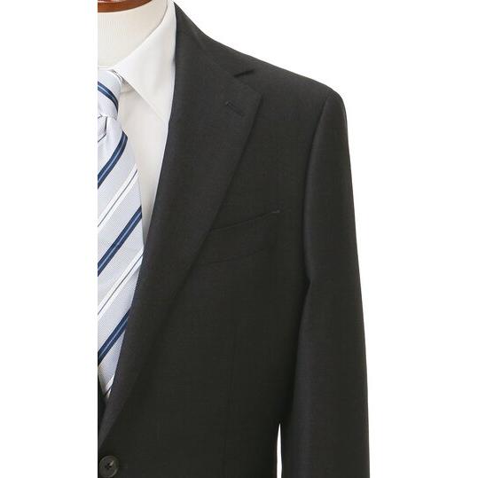 【洋服の青山】ウール100％ スーツ メンズ スリム 春夏 秋冬 オールシーズン グレー プレミアム 2ボタン 背抜き 本切羽 重ねボタン ノータック ビジネス 営業の画像
