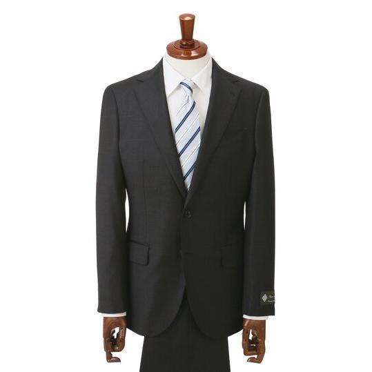 【洋服の青山】ウール100％ スーツ メンズ スリム 春夏 秋冬 オールシーズン グレー プレミアム 2ボタン 背抜き 本切羽 重ねボタン ノータック ビジネス 営業の画像