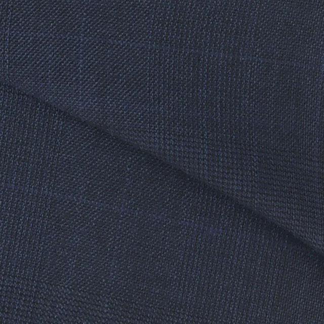 【洋服の青山】ウール100% スーツ メンズ スリム 春夏秋冬 ネイビー 紺 チェック プレミアム 2ボタン 背抜き 軽い 軽量 動きやすい 上品 高級感 ビジネス 仕事の画像