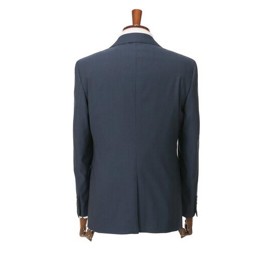【洋服の青山】ネイビー系 メンズ スーツ ベスト付き 三つ揃いスーツ ベスト ビジネス オフィス カジュアル ビジカジ 春夏 秋冬 スリム 千鳥格子 ジレベスト付きの画像