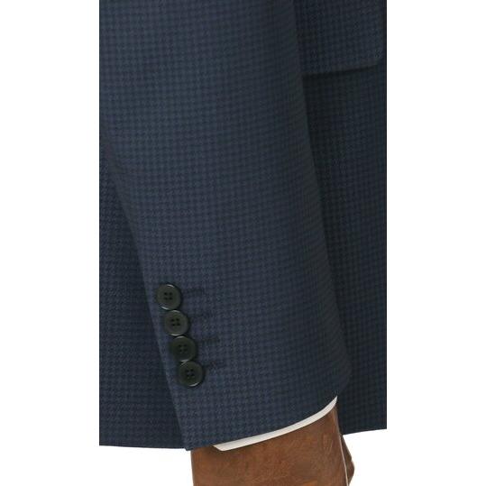 【洋服の青山】ネイビー系 メンズ スーツ ベスト付き 三つ揃いスーツ ベスト ビジネス オフィス カジュアル ビジカジ 春夏 秋冬 スリム 千鳥格子 ジレベスト付きの画像