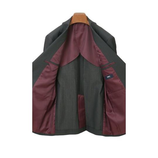 【洋服の青山】グレー系 メンズ スーツ ベスト付き 三つ揃いスーツ ベスト ビジネス オフィス カジュアル ビジカジ 春夏 秋冬 スリム 千鳥格子 ジレベスト付きの画像