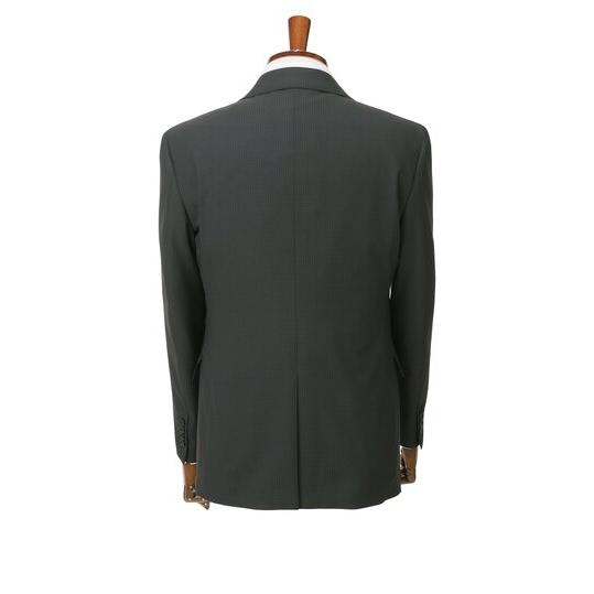 【洋服の青山】オールシーズン ブラック系 スタイリッシュスーツ【スリーピース】【Plastics Smart】 【ジャケット】 2ボタン 背抜き 脇当て センターベントの画像