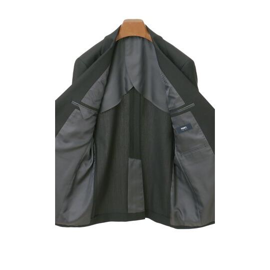 【洋服の青山】オールシーズン ブラック系 スタイリッシュスーツ【スリーピース】【Plastics Smart】 【ジャケット】 2ボタン 背抜き 脇当て センターベントの画像
