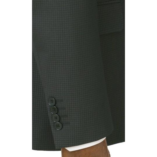 【洋服の青山】オールシーズン ブラック系 スタイリッシュスーツ【スリーピース】【Plastics Smart】 【ジャケット】 2ボタン 背抜き 脇当て センターベントの画像