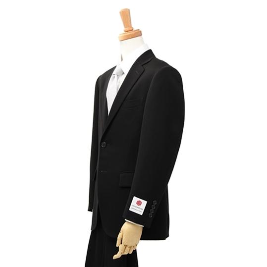 【洋服の青山】YA体 濃色 礼服 喪服 ブラックフォーマル メンズ ゆったり 春秋冬用 黒 無地 2ボタン ワンタック 大きいサイズ 冠婚葬祭 結婚式 葬式 通夜 告別式の画像