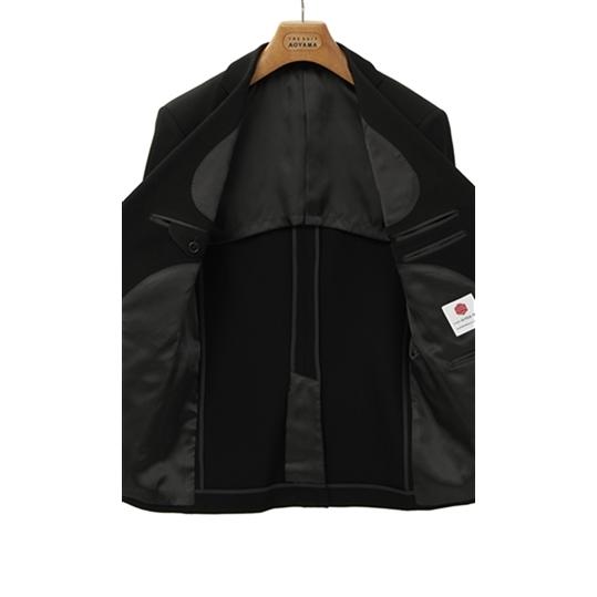 【洋服の青山】YA体 濃色 礼服 喪服 ブラックフォーマル メンズ ゆったり 春秋冬用 黒 無地 2ボタン ワンタック 大きいサイズ 冠婚葬祭 結婚式 葬式 通夜 告別式の画像