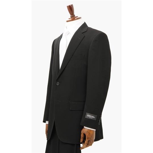 【洋服の青山】盛夏 ブラック系 シングルスタンダードフォーマル【清涼(R)】 REGAL メンズ 礼服 喪服 結婚式 冠婚葬 撥水加工 標準体 長袖 ワンタックの画像