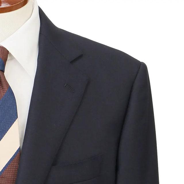 【洋服の青山】【洋服の青山】匠スーツ 日本製 ウール100% プレミアム スーツ メンズ ゆったり 春夏秋冬 ネイビー 紺 無地 Super120's 高級 光沢 2ボタンの画像