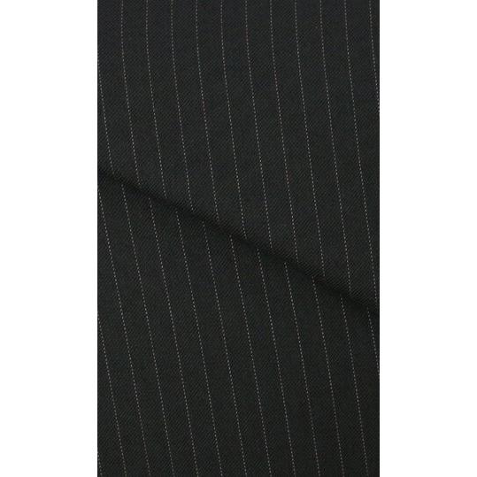 【洋服の青山】2パンツ キングサイズ 大きいサイズ スーツ メンズ 秋冬 ブラック 黒 ストライプ ツーパンツ サイドベンツ ツータック 洗えるの画像