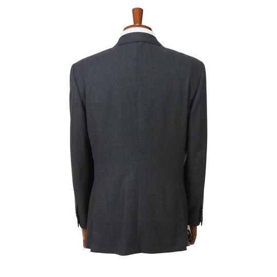 【洋服の青山】メンズ 秋冬 ネイビー系 プレミアムスタンダードスーツ【AQUA WOOL】 【ジャケット】 2ボタン 総裏 本台場 脇当て 重ねボタン サイドベンツの画像