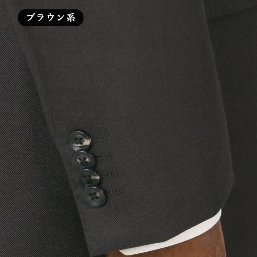 【洋服の青山】プレミアム ウール100% スーツ メンズ ゆったり 秋冬 ブラウン 茶色 無地 大きいサイズ シングル 2ボタン 総裏 サイドベンツ ワンタックの画像