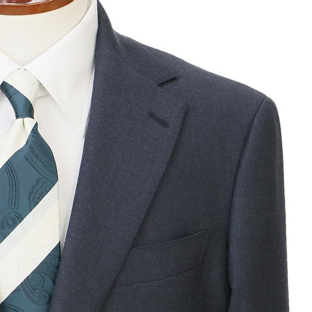 【洋服の青山】プレミアム ウール100% スーツ メンズ スリム 秋冬 ネイビー 紺 2ボタン 総裏 ストレッチ 動きやすい ビジネス 会議 商談 営業 式典 通勤 卒業式の画像