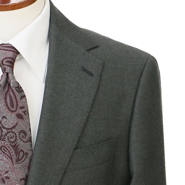 【洋服の青山】プレミアム ウール100% スーツ メンズ スリム 秋冬 グレー 灰色 2ボタン 総裏 ストレッチ 動きやすい ビジネス 会議 商談 営業 式典 通勤 卒業式の画像