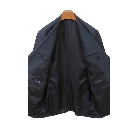 【洋服の青山】ウール100% プレミアム スーツ メンズ スリム 秋冬 ネイビー 紺 マルゾット Marzotto 大きいサイズ 2ボタン シングル ワンタック 総裏 軽量 軽いの画像
