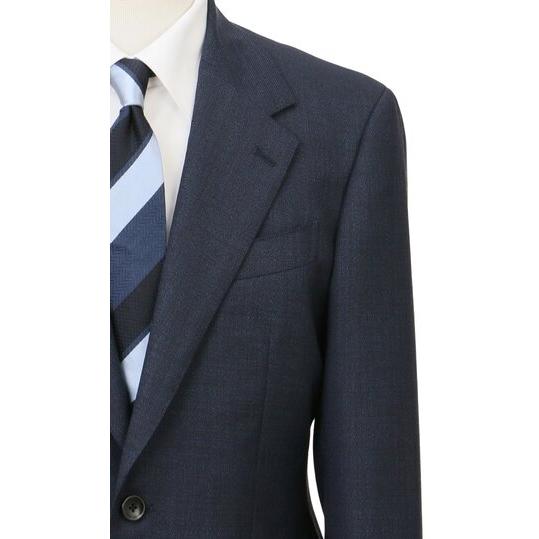 【洋服の青山】ウール100% プレミアム スーツ メンズ スリム 秋冬 ネイビー 紺 マルゾット Marzotto 大きいサイズ 2ボタン シングル ワンタック 総裏 軽量 軽いの画像