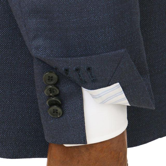 【洋服の青山】ウール100% プレミアム スーツ メンズ スリム 秋冬 ネイビー 紺 マルゾット Marzotto 大きいサイズ 2ボタン シングル ワンタック 総裏 軽量 軽いの画像