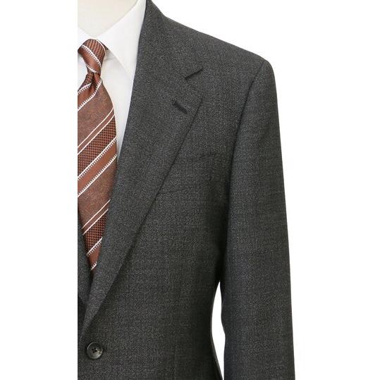 【洋服の青山】ウール100% プレミアム スーツ メンズ スリム 秋冬 グレー 灰色 マルゾット Marzotto 大きいサイズ 2ボタン シングル ワンタック 総裏 軽量 軽いの画像