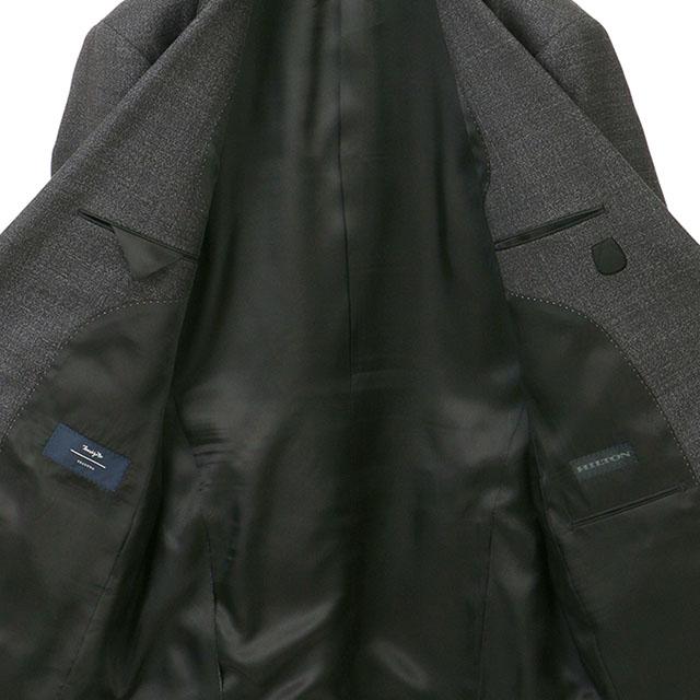 【洋服の青山】ウール100% プレミアム スーツ メンズ スリム 秋冬 グレー 灰色 マルゾット Marzotto 大きいサイズ 2ボタン シングル ワンタック 総裏 軽量 軽いの画像