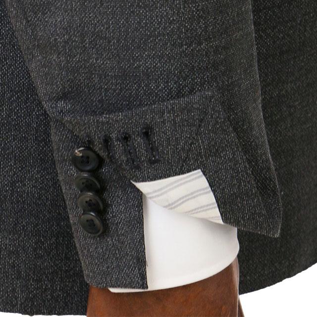 【洋服の青山】ウール100% プレミアム スーツ メンズ スリム 秋冬 グレー 灰色 マルゾット Marzotto 大きいサイズ 2ボタン シングル ワンタック 総裏 軽量 軽いの画像