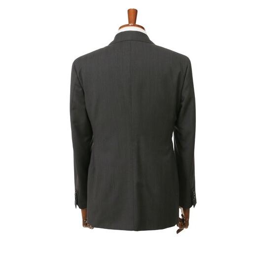 【洋服の青山】ウール100% プレミアム スーツ メンズ スリム 秋冬 グレー 灰色 ヘリンボーン マルゾット Marzotto 大きいサイズ 2ボタン シングル ワンタックの画像