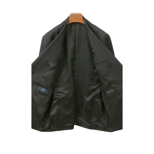 【洋服の青山】ウール100% プレミアム スーツ メンズ スリム 秋冬 グレー 灰色 ヘリンボーン マルゾット Marzotto 大きいサイズ 2ボタン シングル ワンタックの画像