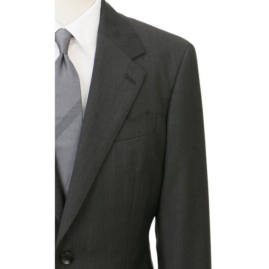 【洋服の青山】ウール100% プレミアム スーツ メンズ スリム 秋冬 グレー 灰色 ヘリンボーン マルゾット Marzotto 大きいサイズ 2ボタン シングル ワンタックの画像