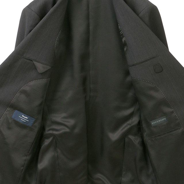 【洋服の青山】ウール100% プレミアム スーツ メンズ スリム 秋冬 グレー 灰色 ヘリンボーン マルゾット Marzotto 大きいサイズ 2ボタン シングル ワンタックの画像