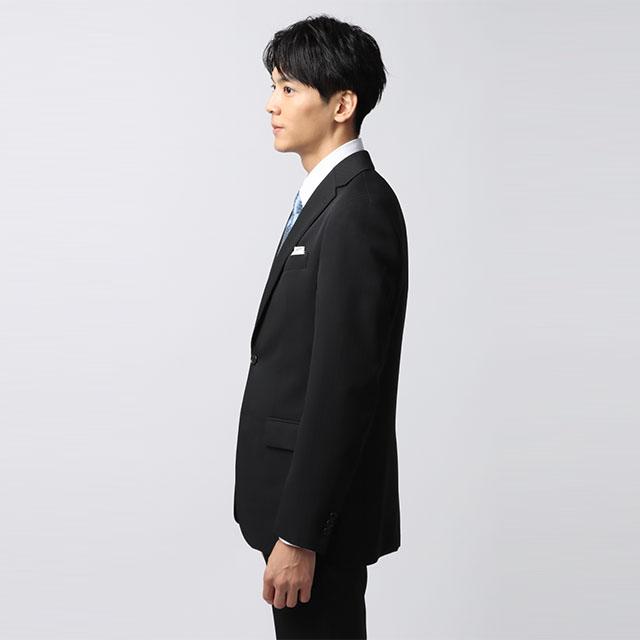 S761★新品同様 ロッチ シングルスーツAB4がっしり体ビジネス黒 洗える春夏 洋服の青山】メンズ スーツ スリム オールシーズン ブラック 黒 無地
