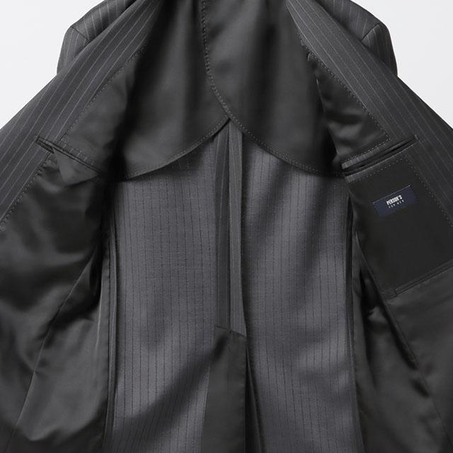 【洋服の青山】3ピース スーツ メンズ スリム 秋冬 グレー 灰色 ストライプ スリーピース ベスト付き 2ボタン ノータック 動きやすい ストレッチ ビジネス 通勤の画像
