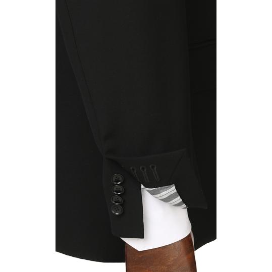 【洋服の青山】A体 標準型 プレミアム 礼服 メンズ 男性 紳士服 スリム スリーシーズン ブラック 黒無地 アジャスター シングル ノータック フォーマルスーツの画像