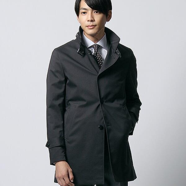 AOYAMA 【洋服の青山】メンズ コート ブラック 黒 無地 ロング 秋 冬