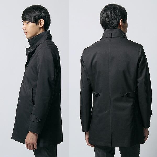 AOYAMA 【洋服の青山】メンズ コート ブラック 黒 無地 ロング 秋 冬