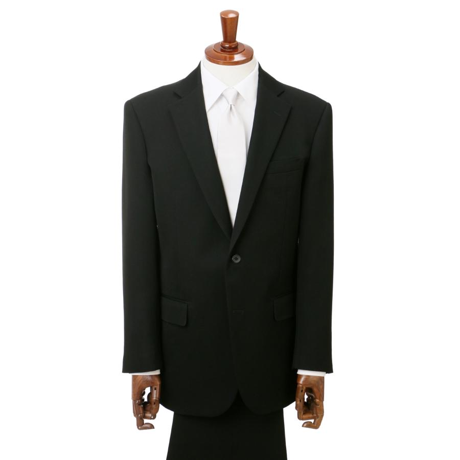 【洋服の青山】スリーシーズン ブラック系 シングルスタンダードフォーマル【A体】【御幸毛織】 【ジャケット】 2ボタン 背抜き 本台場 脇当て センターベントの画像