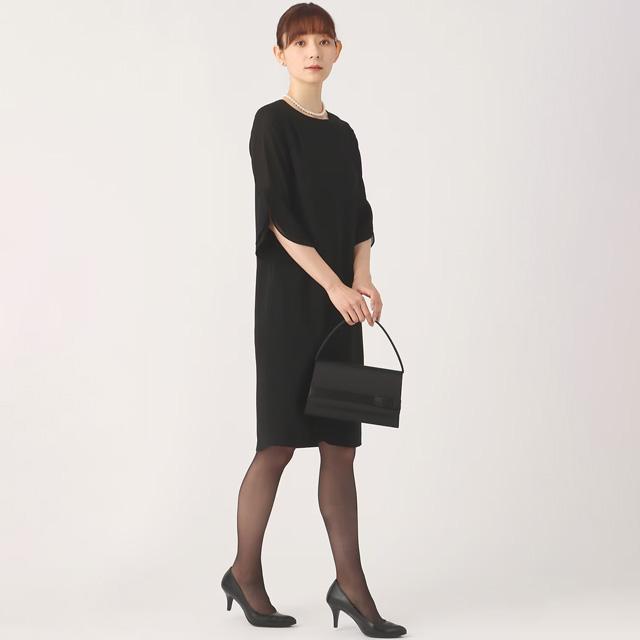 AOYAMA 【洋服の青山】盛夏 ブラック系 袖フリルコクーン