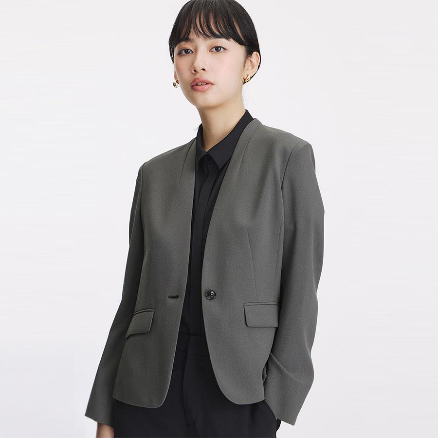 AOYAMA 【洋服の青山】涼しい Vカラージャケット レディース 盛夏