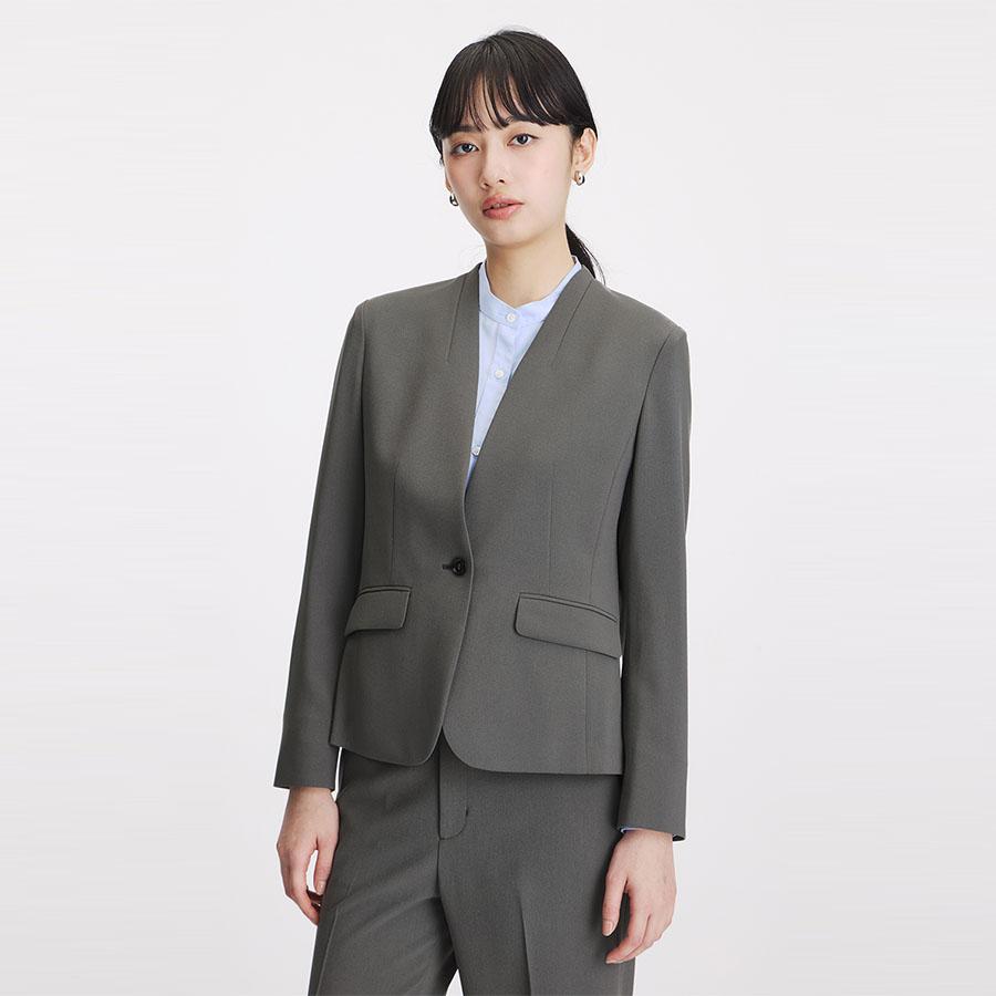 AOYAMA 【洋服の青山】涼しい Vカラージャケット レディース 盛夏
