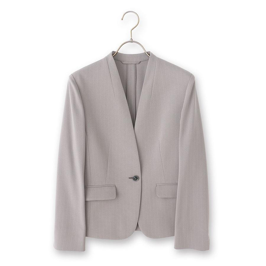 【ARCHIVIO】グレー ブレザー風ジャケット レディース AOYAMA 【洋服の青山】涼しい Vカラージャケット レディース 盛夏