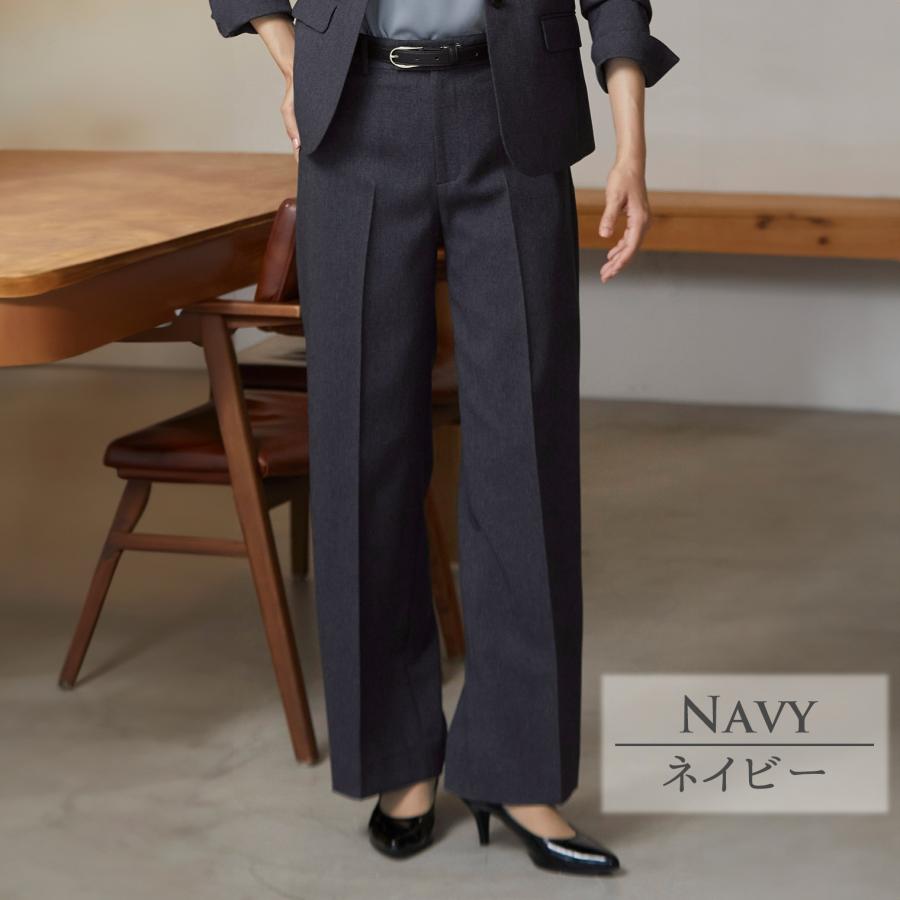 AOYAMA 【洋服の青山】裾上げ済 ワイドパンツ レディース スーツ 10分