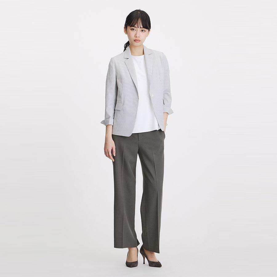 AOYAMA 【洋服の青山】涼しい 裾上げ済み ワイドパンツ レディース