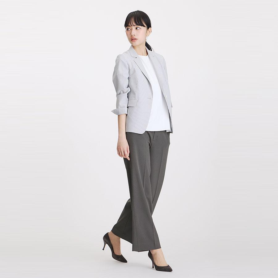 AOYAMA 【洋服の青山】涼しい 裾上げ済み ワイドパンツ レディース