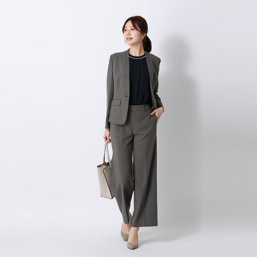AOYAMA 【洋服の青山】涼しい 裾上げ済み ワイドパンツ レディース