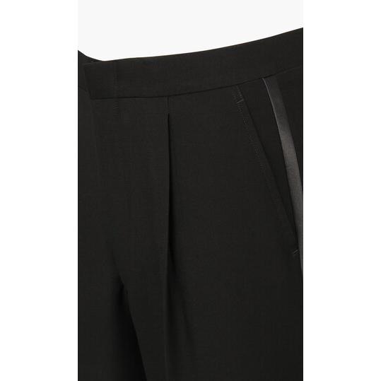 【洋服の青山】タキシード 慶事 メンズ 春秋冬 ブラック 黒 ショールカラー 1つボタン ワンタック ノーベント 制電裏地(ひざ当て)使用 上下 婚礼 式典の画像
