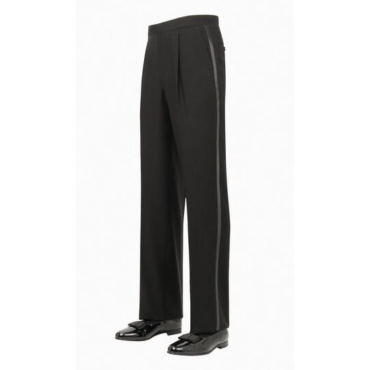 【洋服の青山】タキシード 慶事 メンズ 春秋冬 ブラック 黒 ショールカラー 1つボタン ワンタック ノーベント 制電裏地(ひざ当て)使用 上下 婚礼 式典の画像