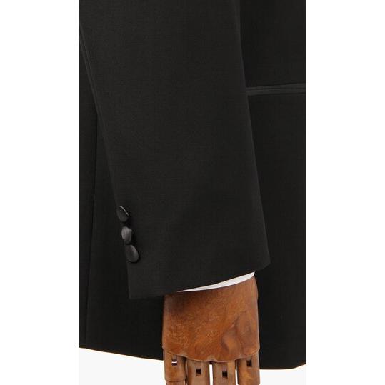 【洋服の青山】タキシード 慶事 メンズ 春秋冬 ブラック 黒 ショールカラー 1つボタン ワンタック ノーベント 制電裏地(ひざ当て)使用 上下 婚礼 式典の画像