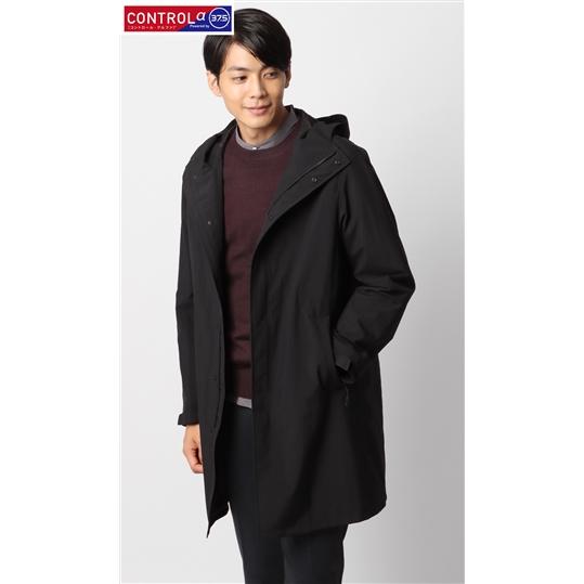 d*9様 REGULATION メンズ 黒 フード付きコート AOYAMA 【洋服の青山】 ブラック系 秋冬用 スタイリッシュフード